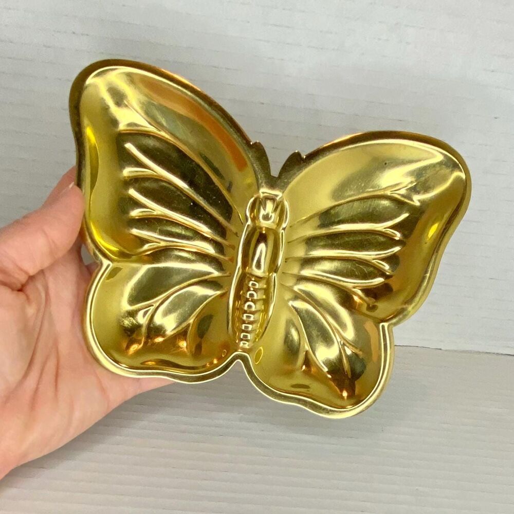 Vintage Brass Butterfly Trinket Dish